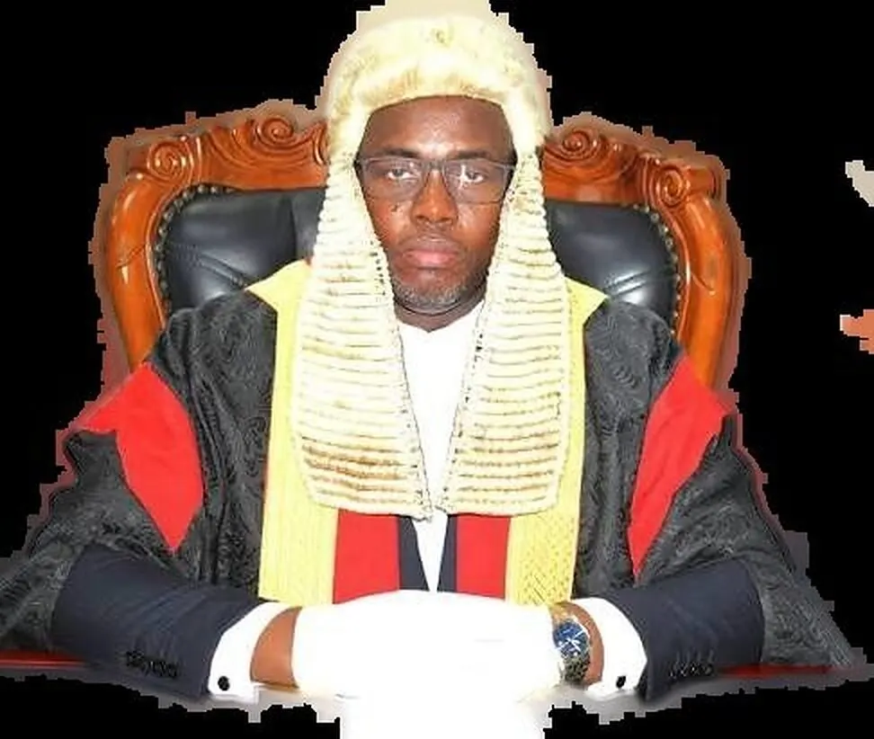 The Speaker of the Parliament of Sierra Leone presiding over the vote